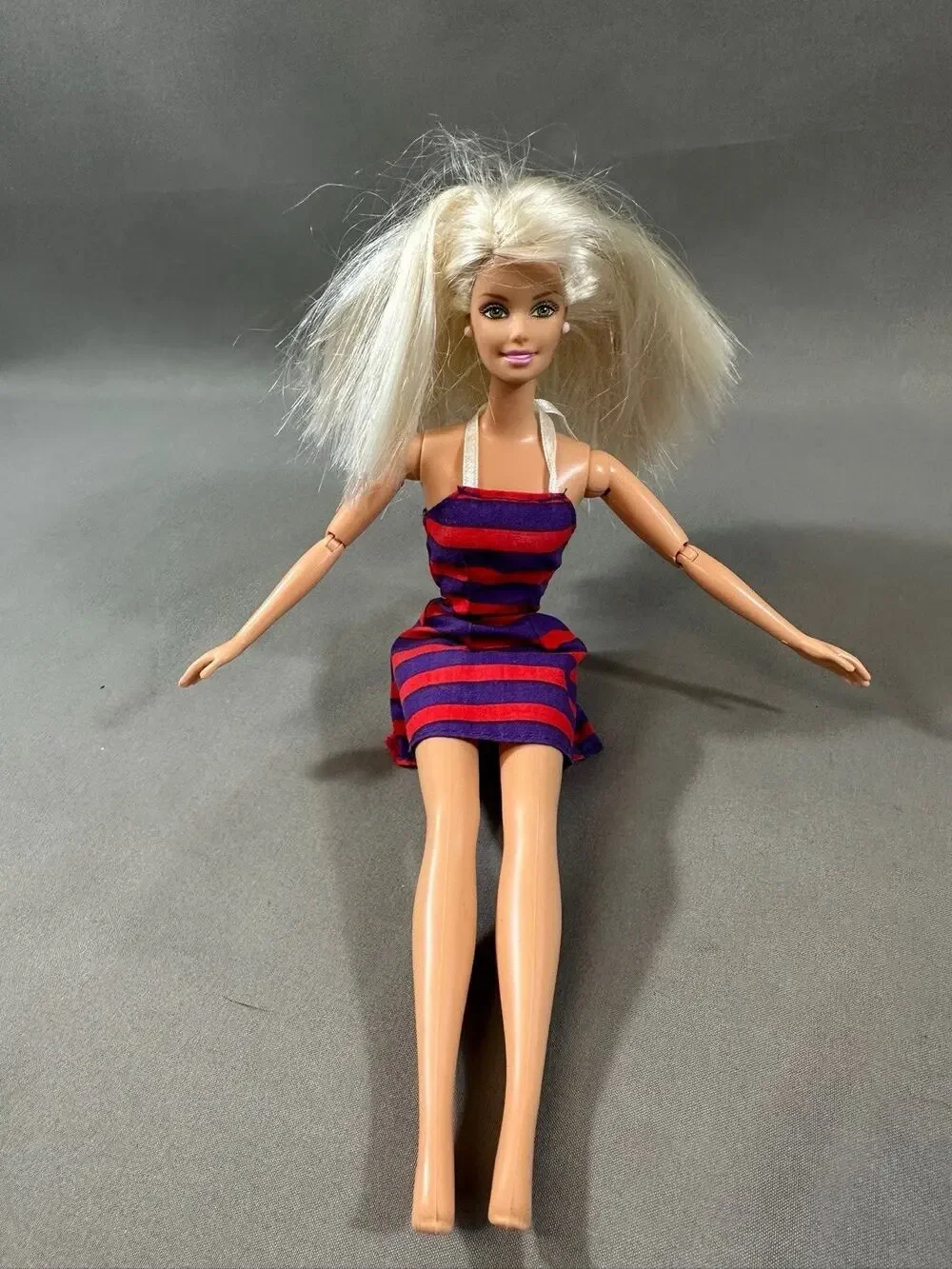 Barbie Doll Mattel 1966 Body w/ Genuine Barbie Dress Blonde Hair Used